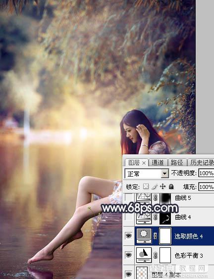 Photoshop为水景人物图片打造艳丽的秋季暖色特效51