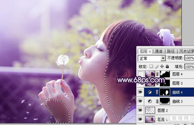 Photoshop调出梦幻浪漫的蓝紫色外景美女图片35