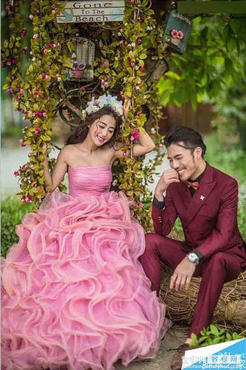 Photoshop调出外景影楼婚纱照片高质量质感肤色效果2