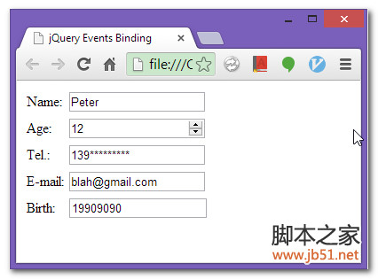 jQuery 绑定事件到动态创建的元素上的方法实例1