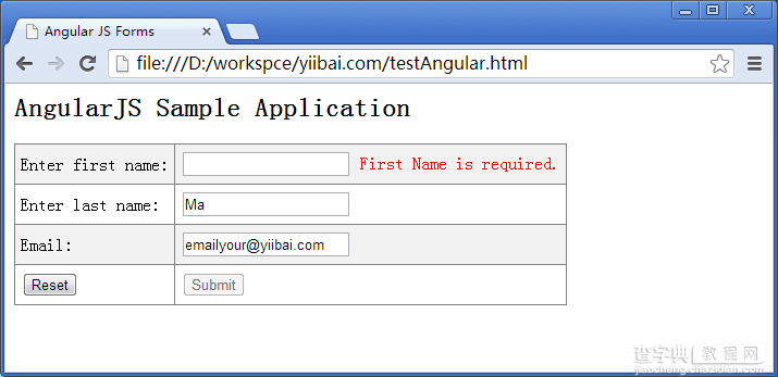AngularJS的表单使用详解1