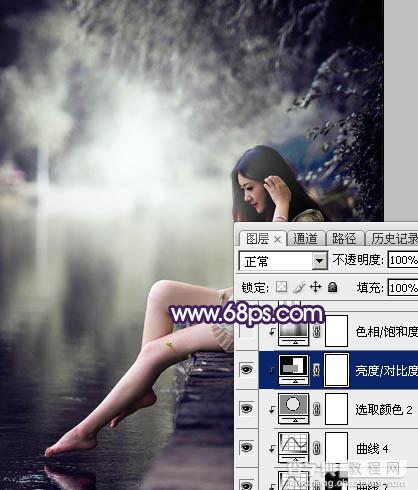 Photoshop将水景人物图片打造出唯美的中性冷褐色41