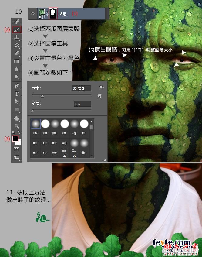 photoshop快速合成制作有趣科幻的西瓜人6