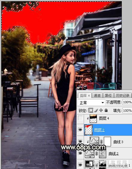 Photoshop调制出明亮的暖色霞光餐厅外的人物图片17