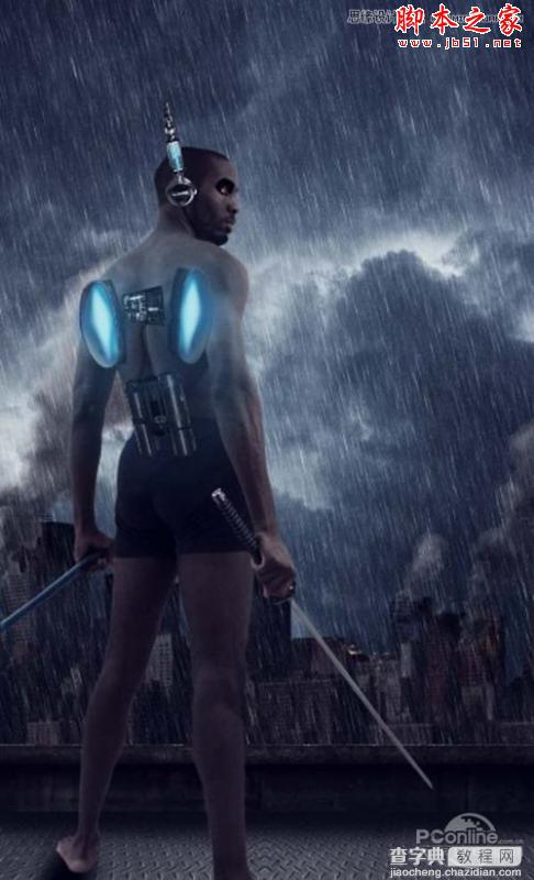 Photoshop合成制作雨夜杀戮的超智能机器人战士106