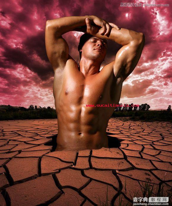 Photoshop图片合成从大地里出生的大力士教程12