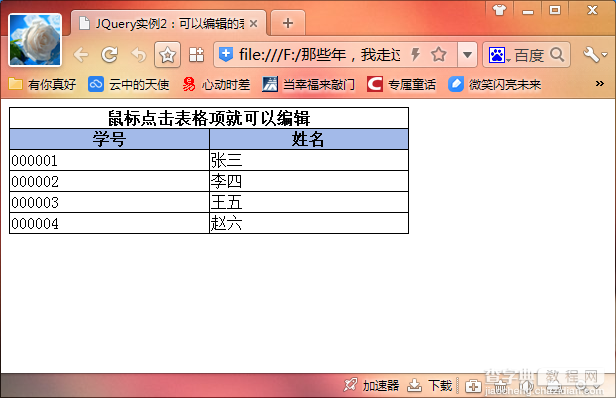 jQuery实现可以编辑的表格实例详解【附demo源码下载】2