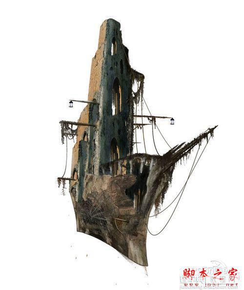 Photoshop合成制作出在海上漂泊的幽灵鬼船36