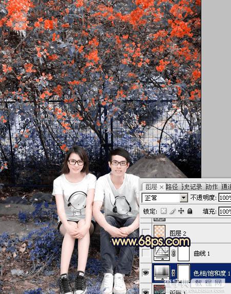 photoshop 影楼经典蓝黄色图片调色方法6