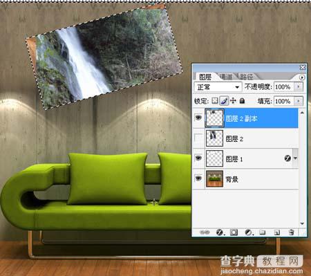 photoshop 超强合成从相框流出的瀑布7