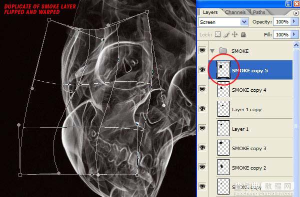 photoshop 合成带有骷髅头像的烟雾27