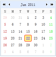 jQuery EasyUI API 中文文档 - Calendar日历使用1