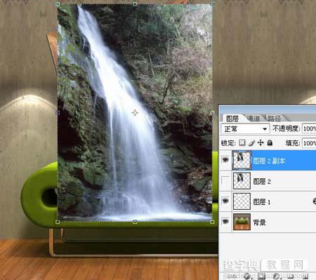 photoshop 超强合成从相框流出的瀑布6