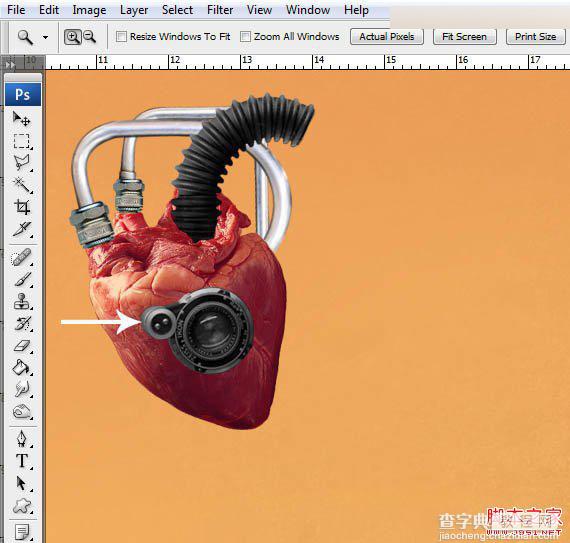Photoshop合成创意抽象的机械人心脏效果图28
