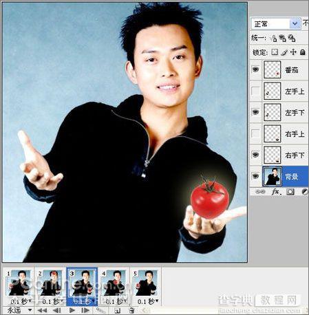 Photoshop CS3的IR制作帅哥抛番茄动画16