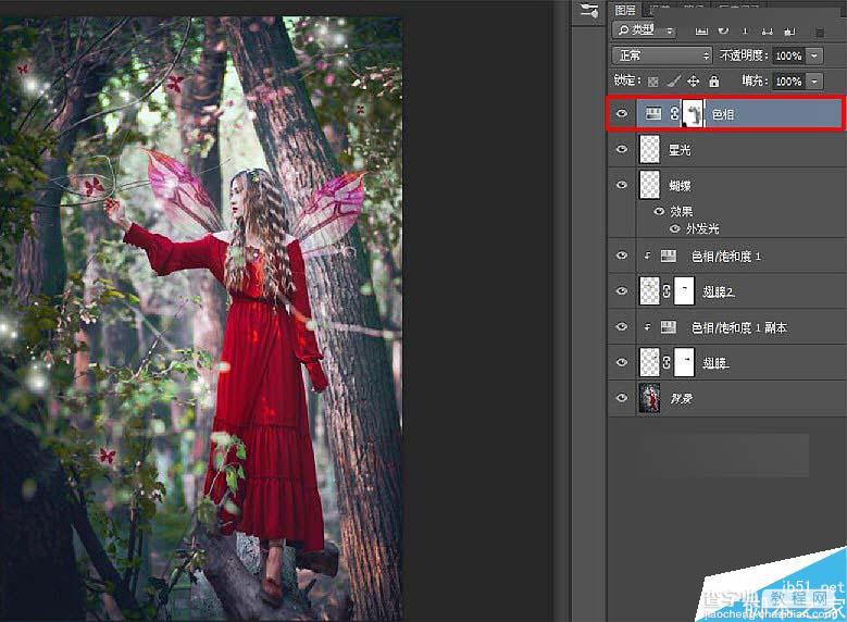 Photoshop调出唯美的森林人像童话梦境效果30