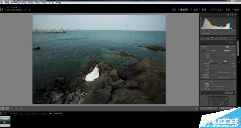 Photoshop将偏灰的海边婚纱人像照调出时尚大气效果4