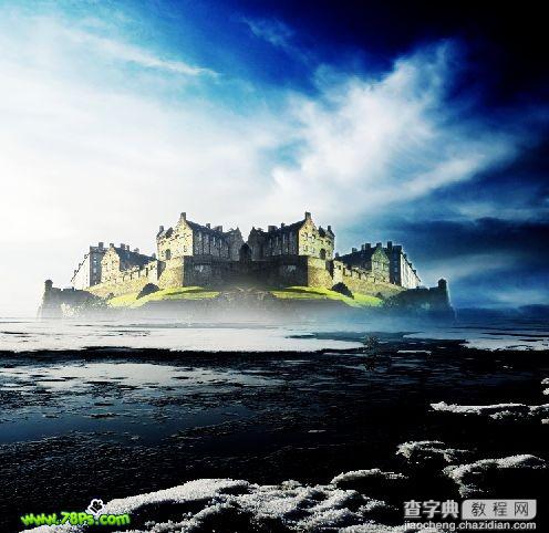 photoshop 合成冰河上的古代城堡24