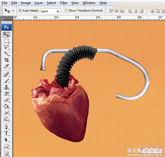Photoshop合成创意抽象的机械人心脏效果图19
