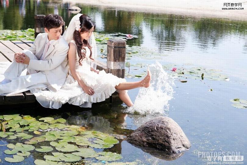 photoshop 婚纱照调色教程 夏日恋歌婚片效果1