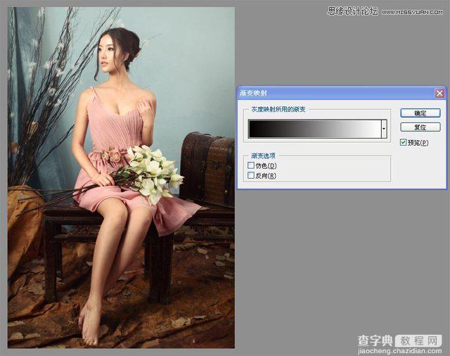 Photoshop调出淡雅肤色的室内模特教程5