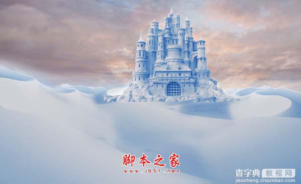 photoshop合成制作漂亮的雪景卡通乐园35