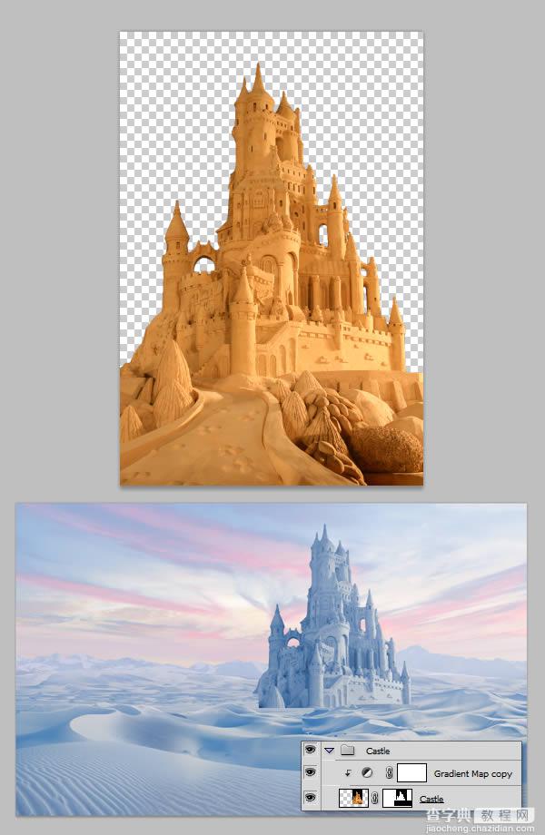 photoshop将荒漠场景打造出迪士尼风格的雪景图42