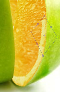 photoshop把橙子的果肉合成到苹果里面12
