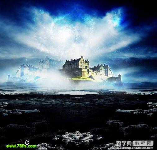 photoshop 合成冰河上的古代城堡38