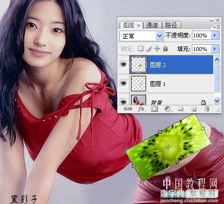 photoshop 合成断裂的水果女孩8