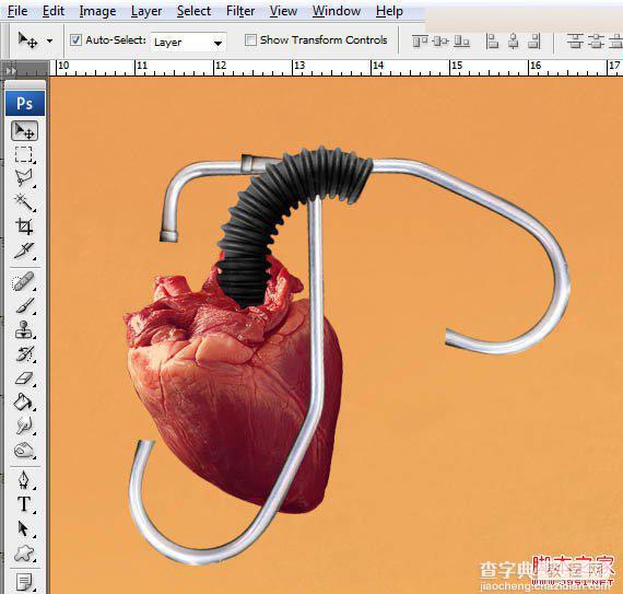 Photoshop合成创意抽象的机械人心脏效果图20