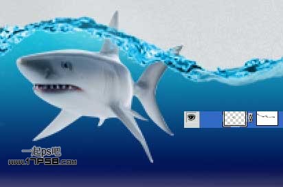 photoshop合成在瓶子里游泳的鲨鱼27