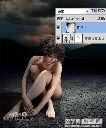 photoshop合成夜半梦境坐在孤灯旁取暖的女精灵19