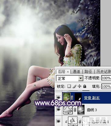 Photoshop将水景人物图片打造出唯美的中性冷褐色29