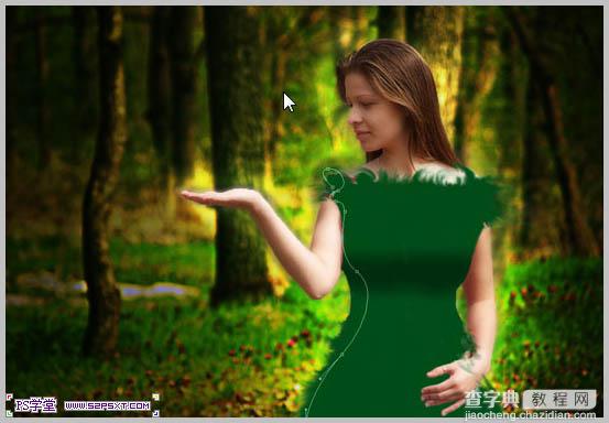 Photoshop合成制作树林中与蝴蝶交流的仙子42