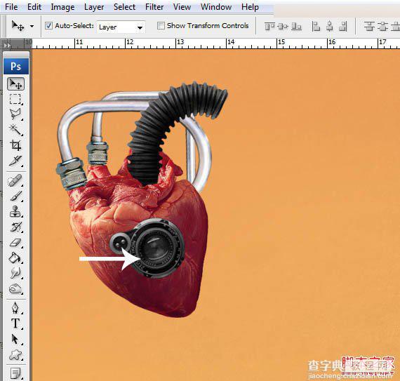 Photoshop合成创意抽象的机械人心脏效果图27