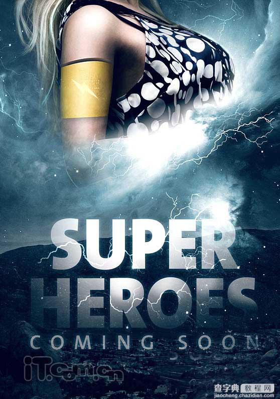 PS合成震撼十足的超级女英雄电影海报19