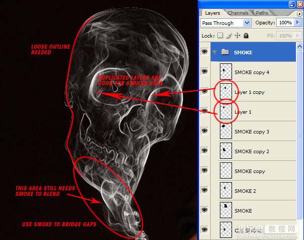 photoshop 合成带有骷髅头像的烟雾26