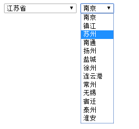 js省市联动效果完整实例代码1