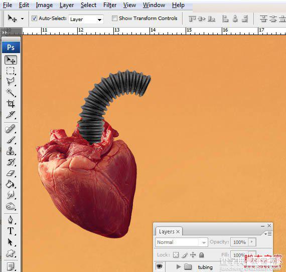 Photoshop合成创意抽象的机械人心脏效果图16