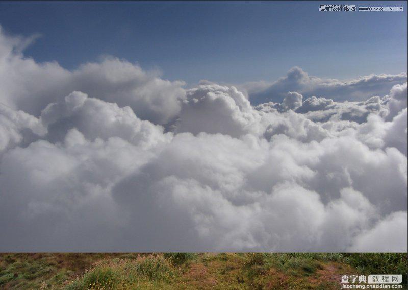 Photoshop合成在鲸鱼背着城堡在云端飞翔的场景4