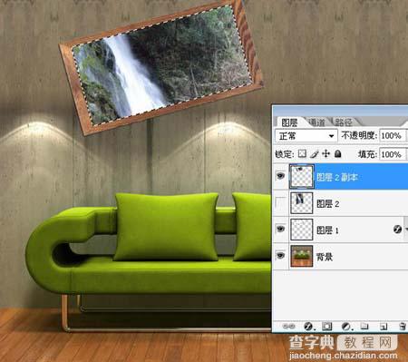 photoshop 超强合成从相框流出的瀑布8