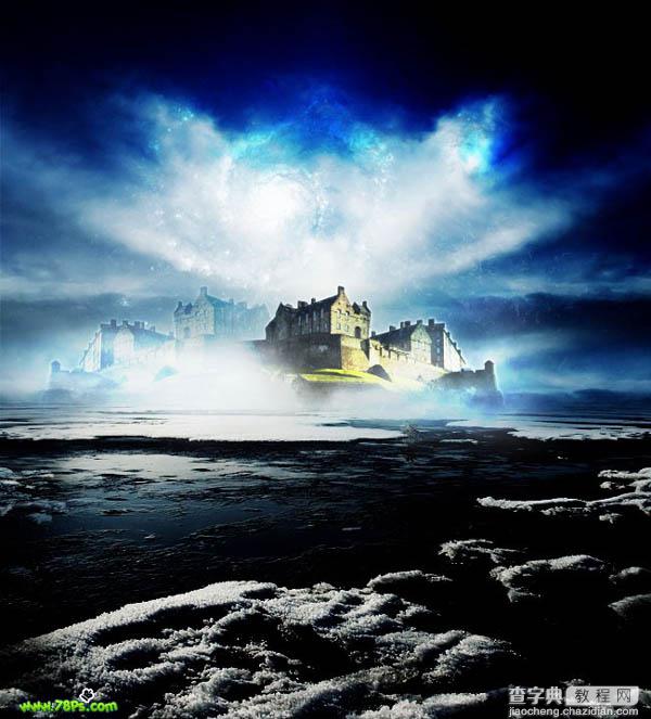 photoshop 合成冰河上的古代城堡1