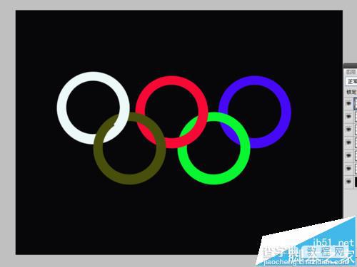 ps怎么绘制五色五环的标志?8