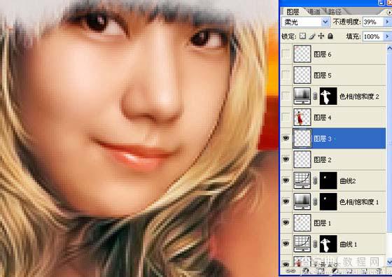 photoshop 给漂亮的圣诞美女换头像7