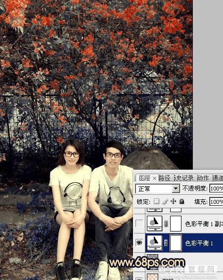 photoshop 影楼经典蓝黄色图片调色方法13