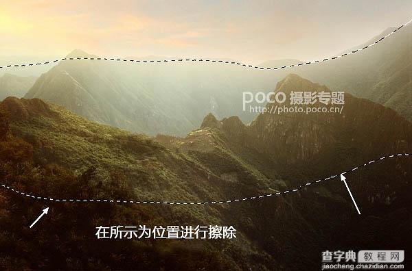 PS合成霞光中的山峰场景15