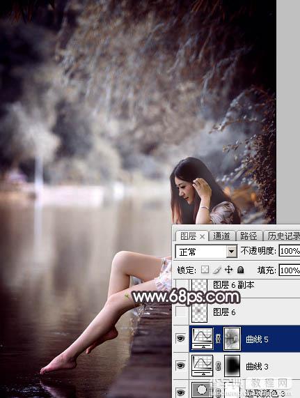 Photoshop将湖景人物图片打造出唯美的暗褐色秋季37
