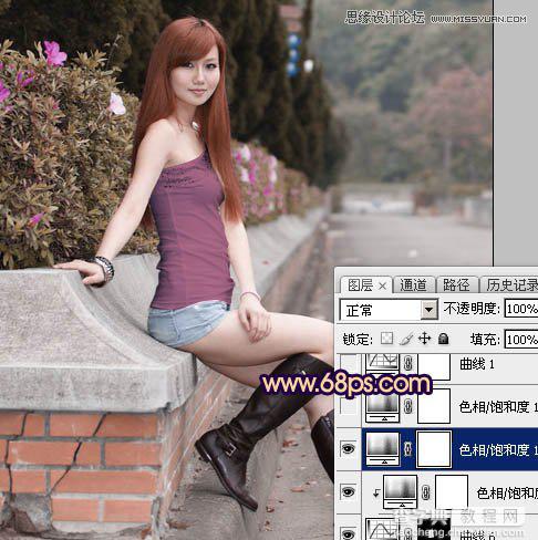 使用Photoshop调出高对比暗色效果的街边美女像12