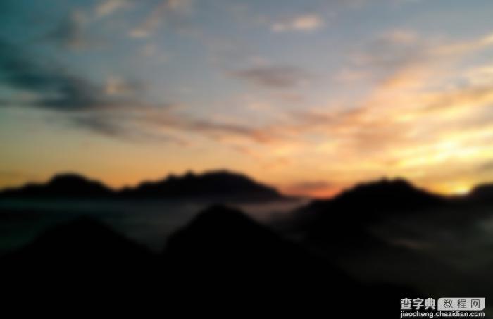 Photoshop调制出清晨霞光色和云雾效果的山峰图片10